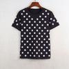 Sunshine House Summer and Autumn New Export European and American Women's Clothing Round Neck Pullover Beaded Short Sleeve T-shirt Top Thin
