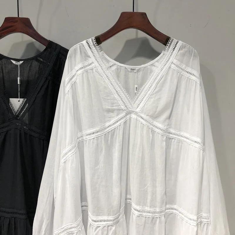 Women Summer Solid Color Long Sleeve V-neck Tops Causal Thin Blouse Tops