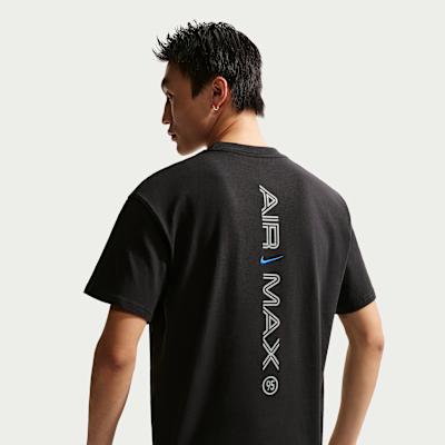 Nike T Shirts Men's Black/Royal Blue Crew Neck Moderate