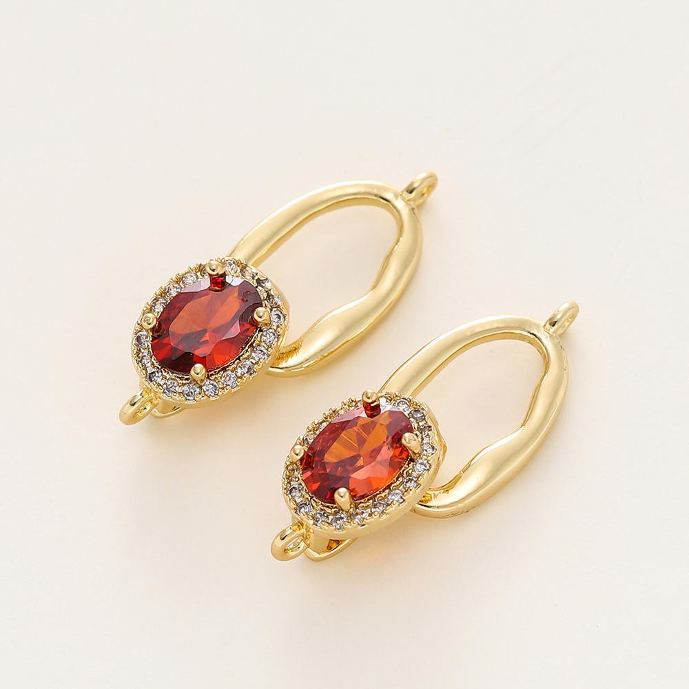 1/2Pcs/Pack 14/18K Gold Plated Inlaid Zircon Connector End Caps Fastener Clasps for DIY Jewelry Bracelet Making Accessories