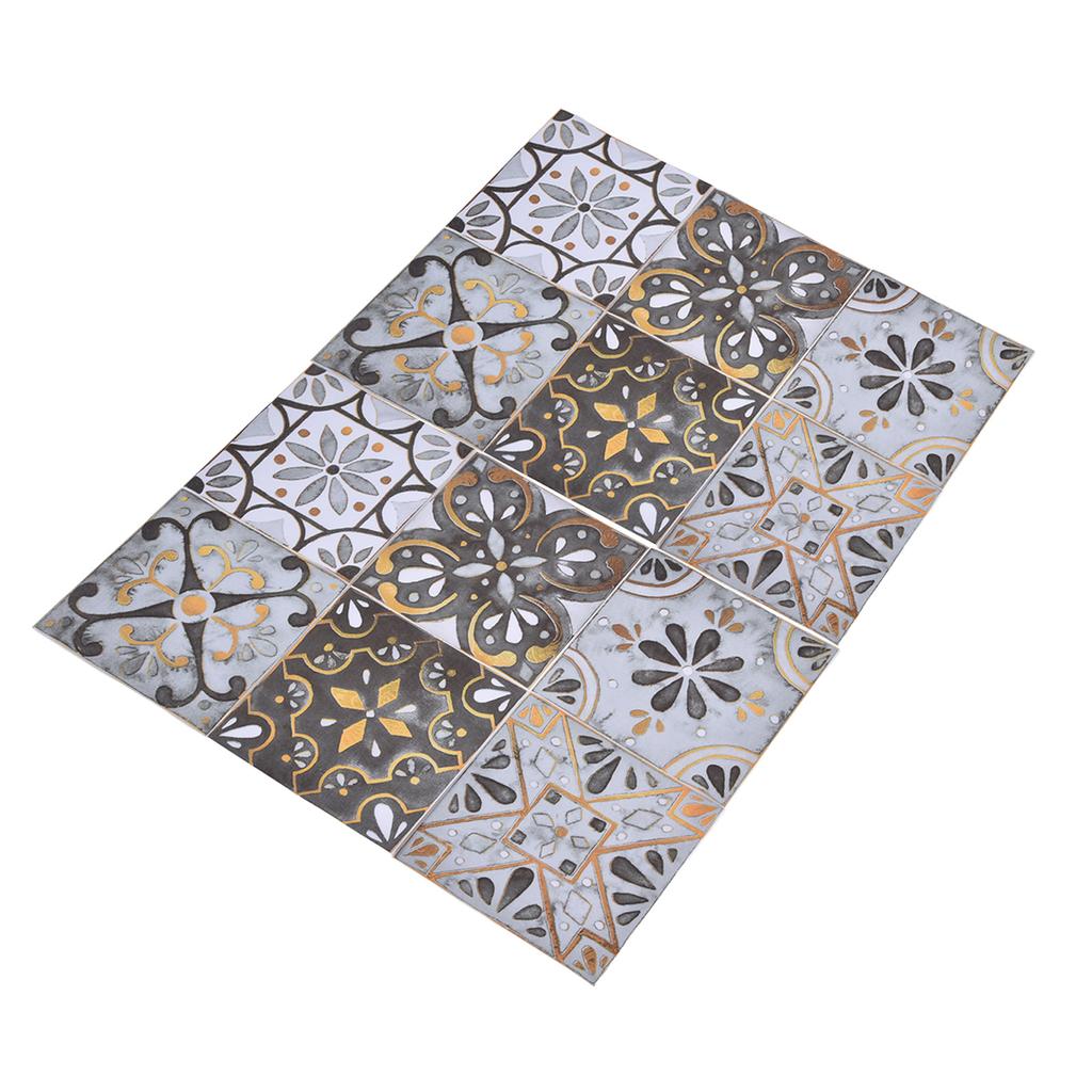 2Pack Floor Tile Stickers Self Adhesive Ceramic Tile Decor Waterproof Vintage Retro Style for