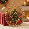 Acryl Hängende Ornamente Weihnachten Strassstein Malset, DIY Kranz Kunsthandwerk für Erwachsene, Doppelset Doppelseitiges Fensterornament für Erwachsene, Edelsteinplatte Wand