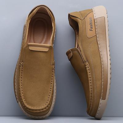 Fashion Men Comfortable Loafers Versatile Casual Shoes Business Formal Leather Shoe Soft-Soled Slip-On Flats Leisure Walk Male Moccasins