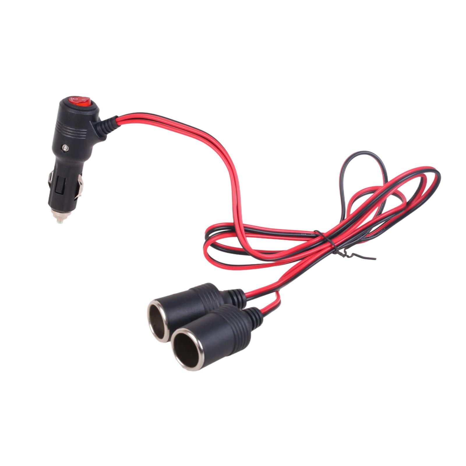 

240W Car Cigarette Lighter Y Splitter Cable 12V 24V 1 Male to 2/3 Female Car Cigarette Lighter Extension Cable 2T