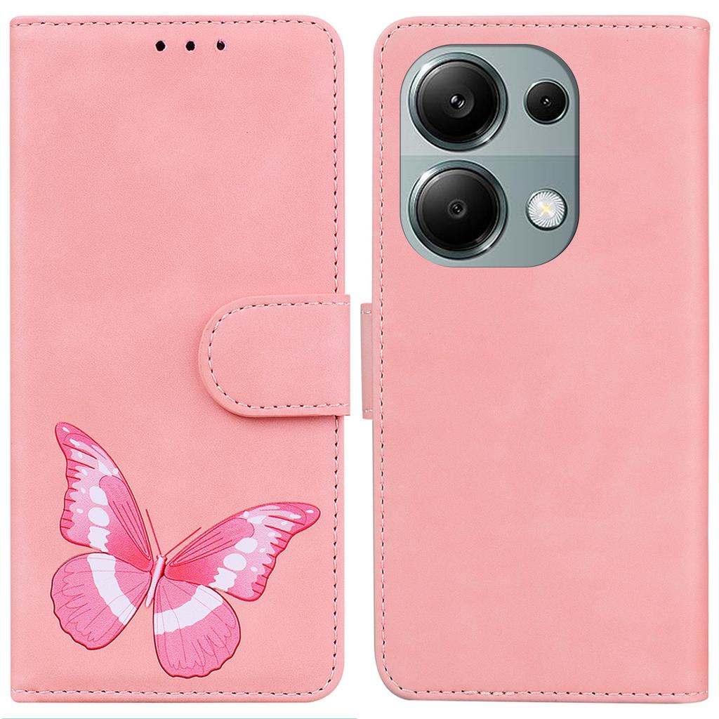 For Xiaomi Redmi Note 13 Pro 4G/Poco M6 Pro 4G Case Butterfly PU Leather Wallet Stand Cover