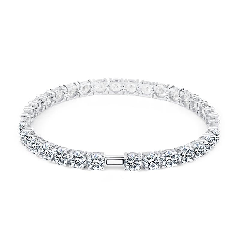 Mozambican Diamond Tennis Bracelet 30 Points-80 Points 2.0mm-6.0mm with Certificate, Over-drill Pen Material
