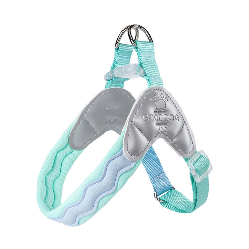 Fashion Breathable Dog Harness with Soft Padded Anti-escape Durable Adjustable Y- Shaped Pet Chest Strap for Comfortable Walking
