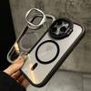 For Magsafe Magnetic Kickstand Stand Case For For Iphone 15 12 13 14 Plus 11 Pro Max Transparent Metal Wireless Charge Ring Cover
