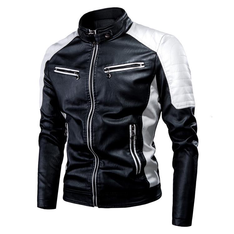Cross-border Men's Retro Stand Collar Leather Motorcycle Jacket