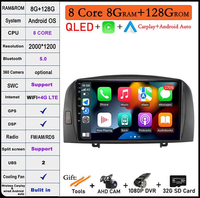 9'' Android 14 Car Radio For Hyundai Sonata NF 2004 - 2008 Multimedia Video Player Navigation Stereo GPS 4G Carplay Autoradio