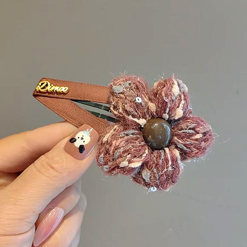 Hand-Woven Floral Hair Side Clip – Sweet Versatile Fringe or Bangs Accessory