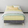 Modern Minimalist Bed Frame, 90x200 cm, Grey, Dutch Velvet Fabric, Low-Profile Base, Bedroom Furniture. Excludes Gas Lift, Headboard, and Mattress.