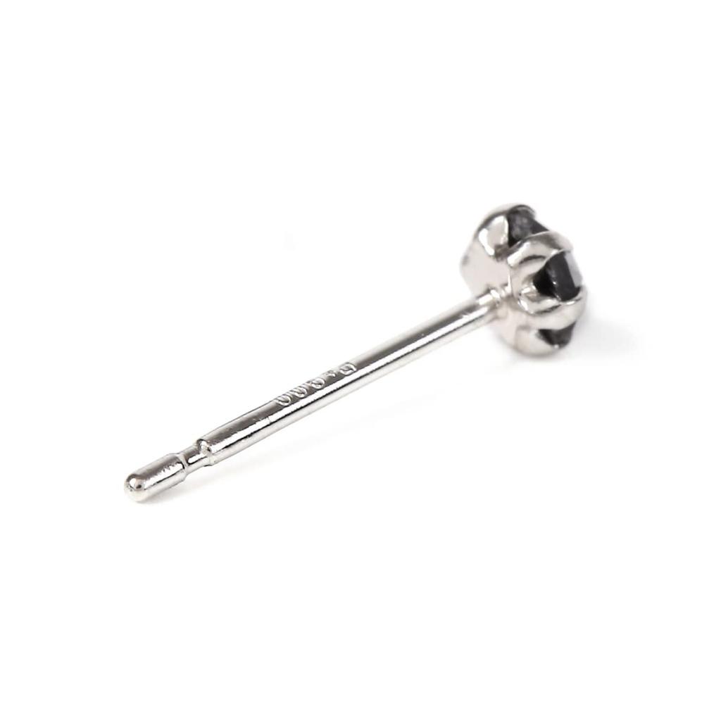 Goods Platinum Pt900 earrings with black single rose for men and one 1 piece [Happy Shop] diamonds, stone, 3mm, 0.09ct, cut, women, ear,