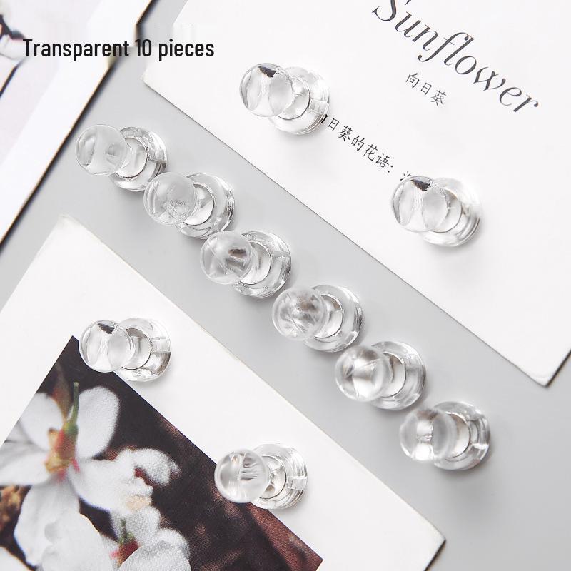 Minimalist Transparent Magnetic Pushpin – Decorative Photo Magnet & Message Sticker