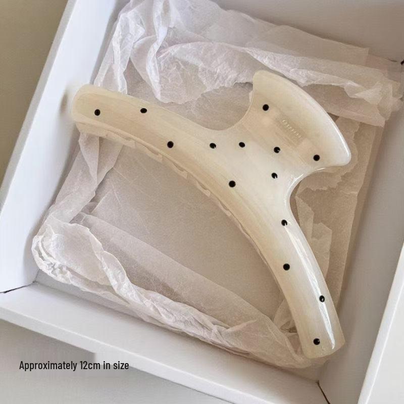 Koreanischer Eleganter Kürbisbogen Polka Dot Haarspange - Groß, Cremige Texturierte Hochsteckfrisur-Accessoire