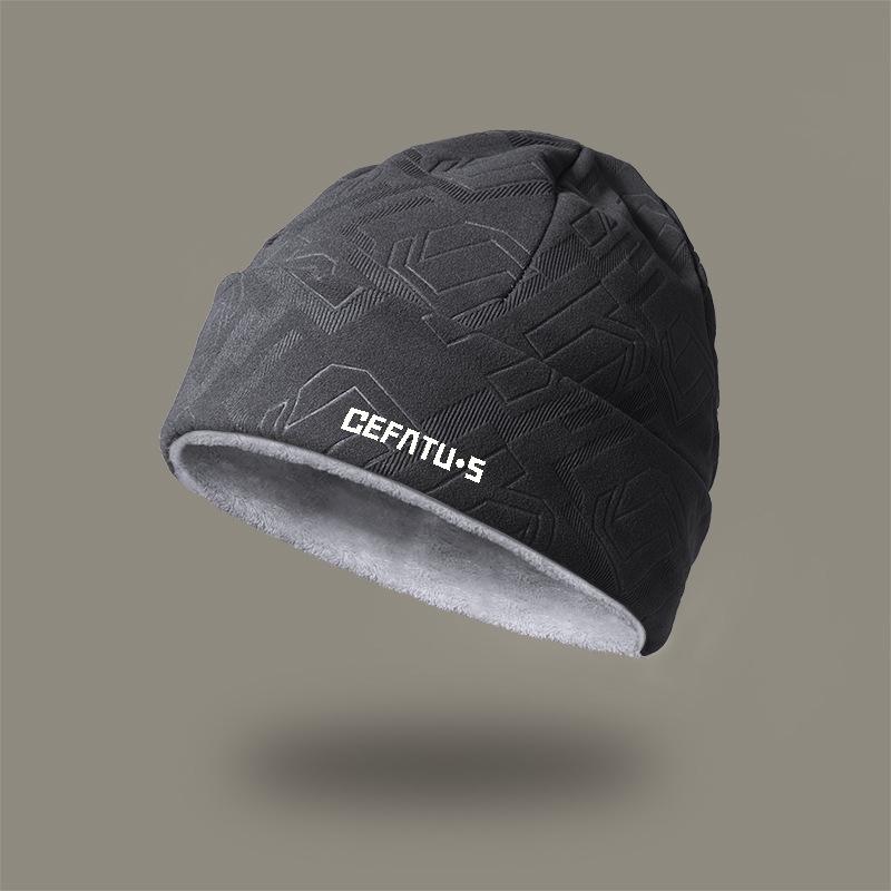 Windproof Velvet-Lined Winter Knitted Beanie with Ear Protection