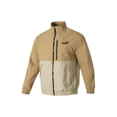 Colorblock Stand Collar Zip-Up Running Training Casual Jacket Men Jackets Khaki 627117-83