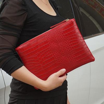 2023 Crocodile Pattern PU Leather Envelope Handbag