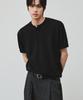 ALYSS Cloud Touch Henley Neck Half Knit [Black]
