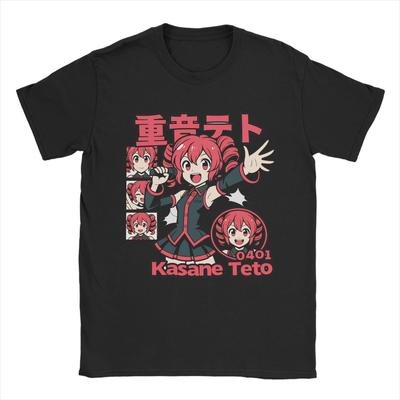Camiseta de Anime Kasane Teto Verão Camisetas de Algodão Para Homens Tendência Estampa Camiseta Manga Curta Camisetas Vintage