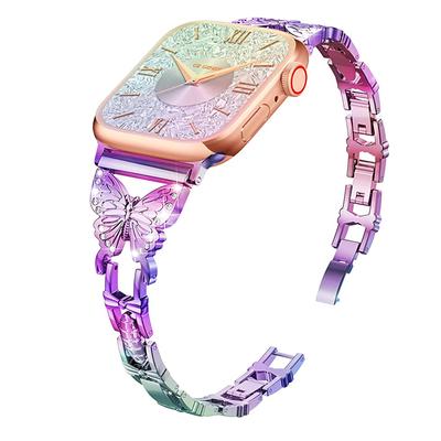 Butterfly Bracelet For Apple Watch Series 8 7 Band SE 6 5 4 45mm 41mm 40mm 42mm Bling Stainless Steel Strap For iWatch 3 42mm 38mm
