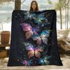 A Skin-Friendly Glowing Butterfly Night Scene Patterned Digital Printed Blanket, Suitable for All Seasons, a Sofa Throw, Made of 100% Soft And Comfort