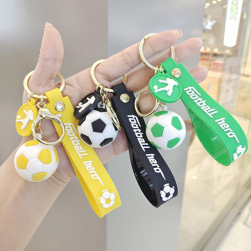 Football Cup Cartoon Mini Simulation Football Keychain Outdoor Backpack Key Pendant Gift Travel Commemoration