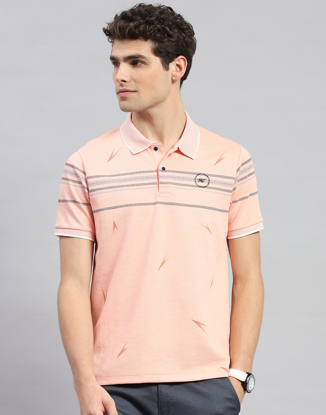 Monte Carlo Men Regular Fit Orange Tshirt 3XL