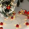 1PC Christmas Red Metal Bell Garland String Lights Battery Operated For Christmas Table Centerpieces Wedding Home Decoration
