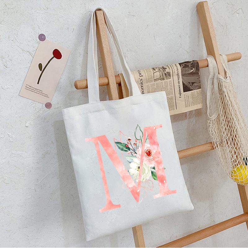 Alphabet Letter A-Z Printed Shoulder Bag Female Casual Student Crossbody Bag Large Capacity