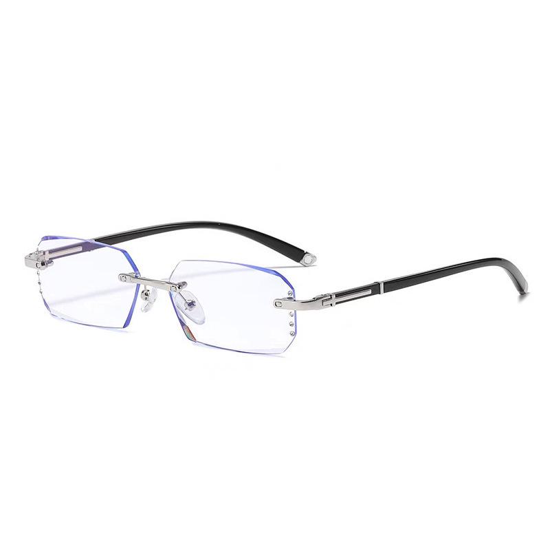 Men's Fashion Frameless Diamond-Cut Presbyopic Glasses: HD, Anti-Fatigue, Eye Protection for Middle-Aged & Elderly Readers