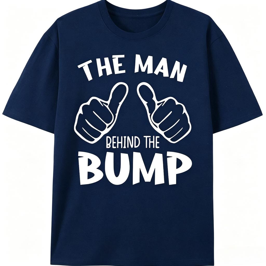 New Daddy Pregnancy Reveal TShirt The Unisex Behind The Bump Two Thumbs Hand Print Unisex Expecting Father Daily Wear Tops