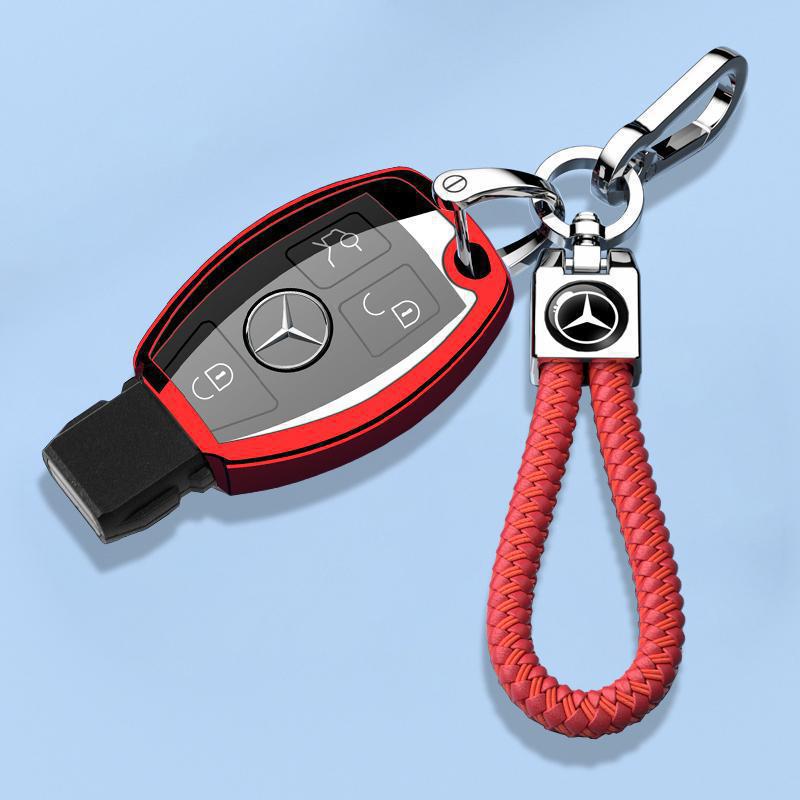 Husă Cheie Mercedes-Benz GLA230 (2015-2019) Carcasă de protecție albastră cu acoperire completă și lanț