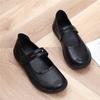 Leather Medium-sized Women's Spring and Autumn Shallow Mouth Single Shoes Flat-soled Non-slip Loose Mother Shoes Versatile Four-season Shoes