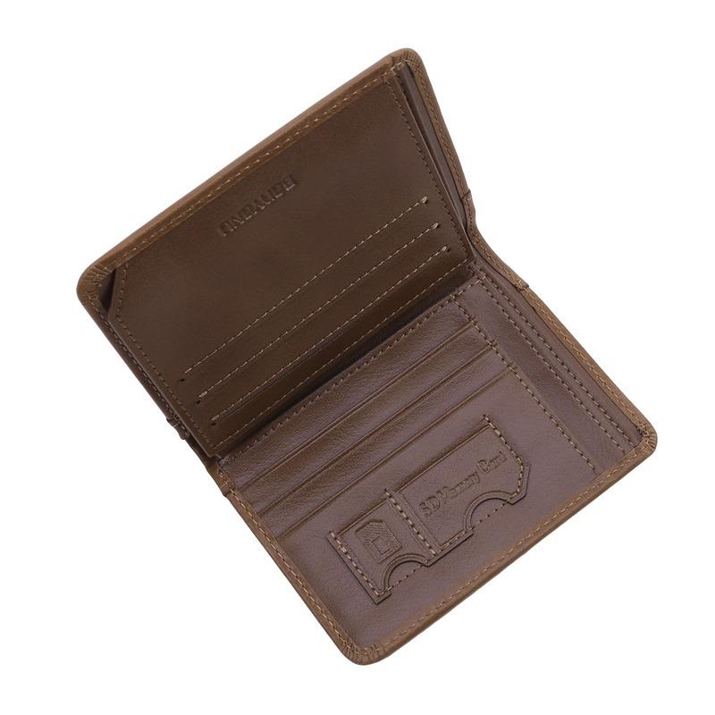 Vintage Head Layer Leather Tri-Fold Section Anti-Theft Brush Ultra-Thin Head Layer Cowhide Short Leather Wallet