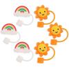 6pcs Straw Dust Plug Portable Child Straw Hat Cover
