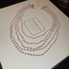 French Vintage Baroque Pearl Necklace Summer Niche Premium Sense Clavicle Chain Light Luxury Versatile Necklace Women