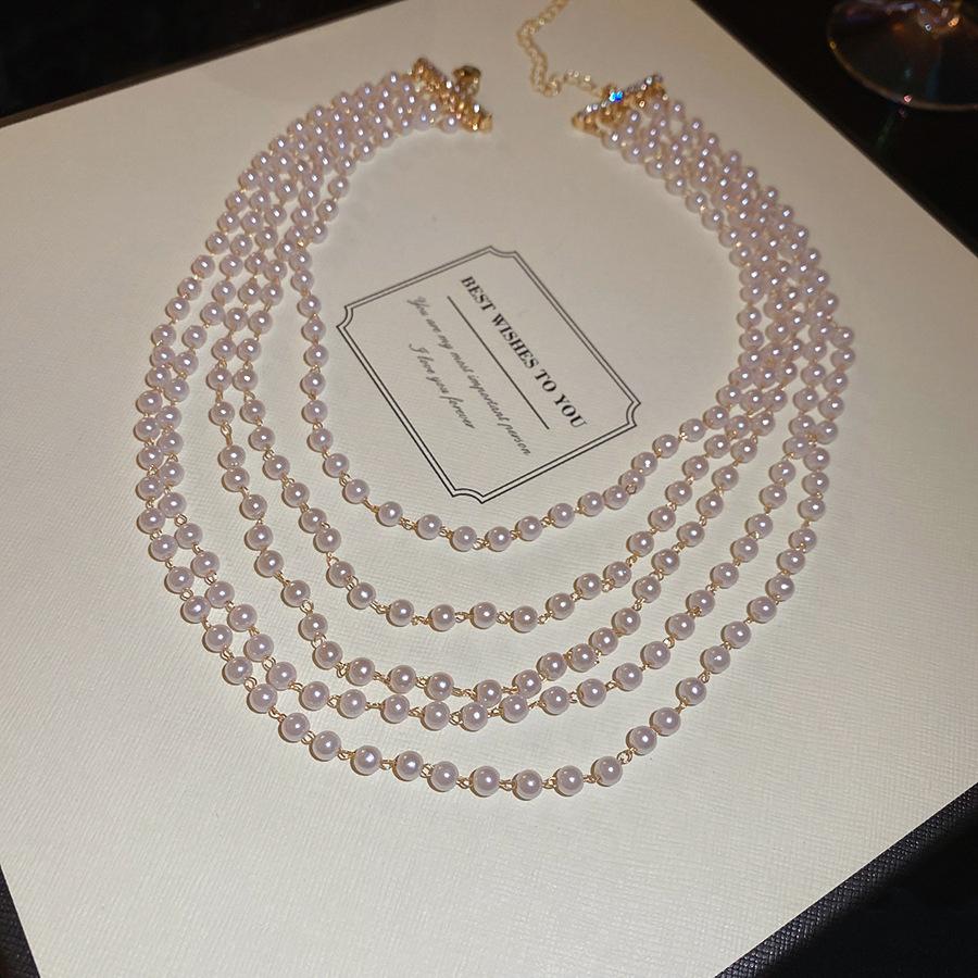 French Vintage Baroque Pearl Necklace Summer Niche Premium Sense Clavicle Chain Light Luxury Versatile Necklace Women