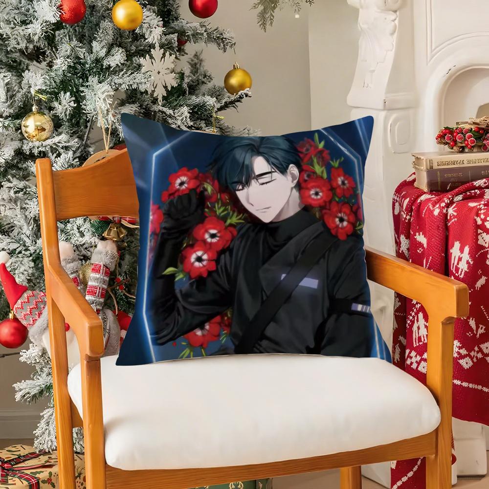 Handsome Boy AAlien Stage Comic Pillow Case Silky Short Plush With Invisible Zipper Dustproof Sofa Cushion Cover
