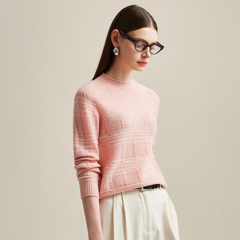 Zhaojun Women's Cable Knit Cashmere Turtleneck Sweater