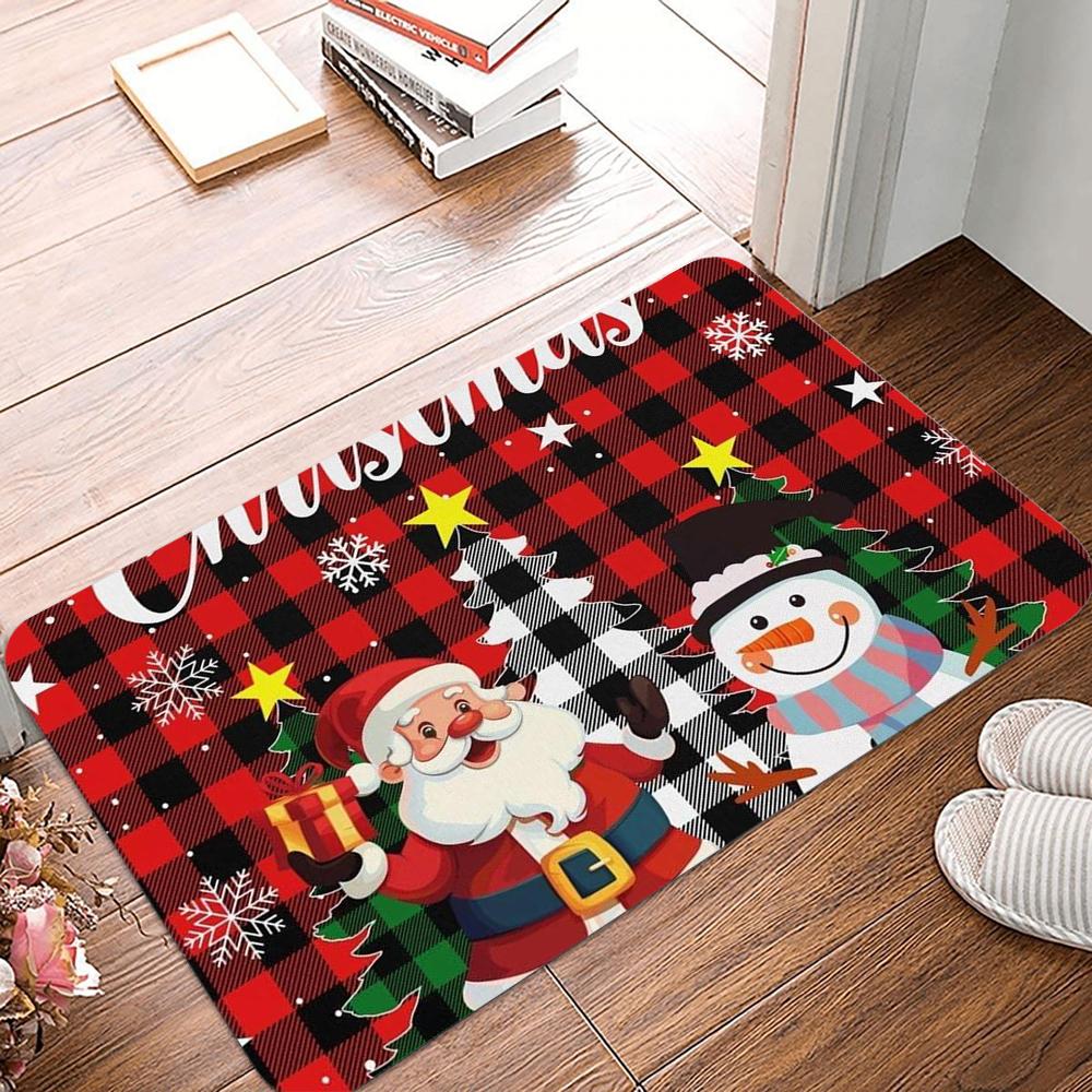 Christmas Welcome Entrance Doormat Home Decor Carpet Indoor Outdoor Floor Mat Living Room Bedroom Bath Kitchen Rug