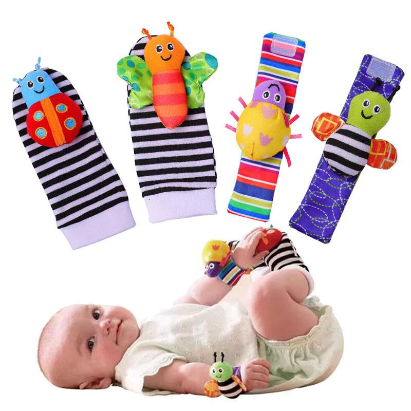 Baby Wrist Strap Socks Hand Rattle Cartoon Plush Baby Watch Strap 0-3 Years Old Baby Toy Plush
