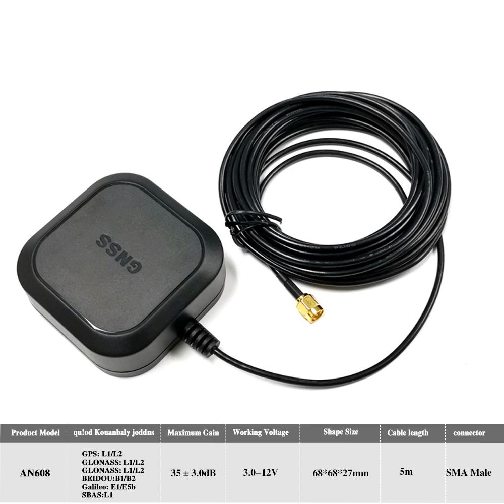 TOPGNSS AN608 high precision GNSS antenna,RTK GPS antenna,UAV-UGV High precision gain For ZED-F9P RTK antenna BEIDOU,SMA-J