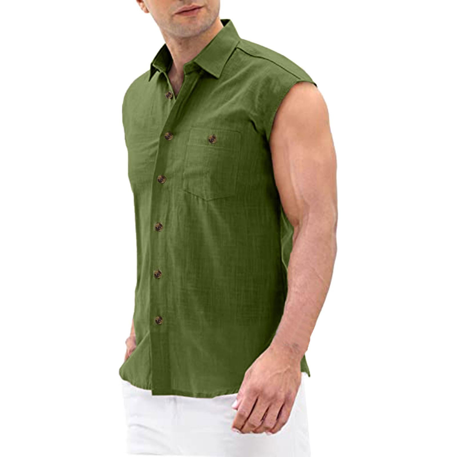 

Men s Summer Color Sleeveless Top Soft Comfortable Tank Top Shirt L