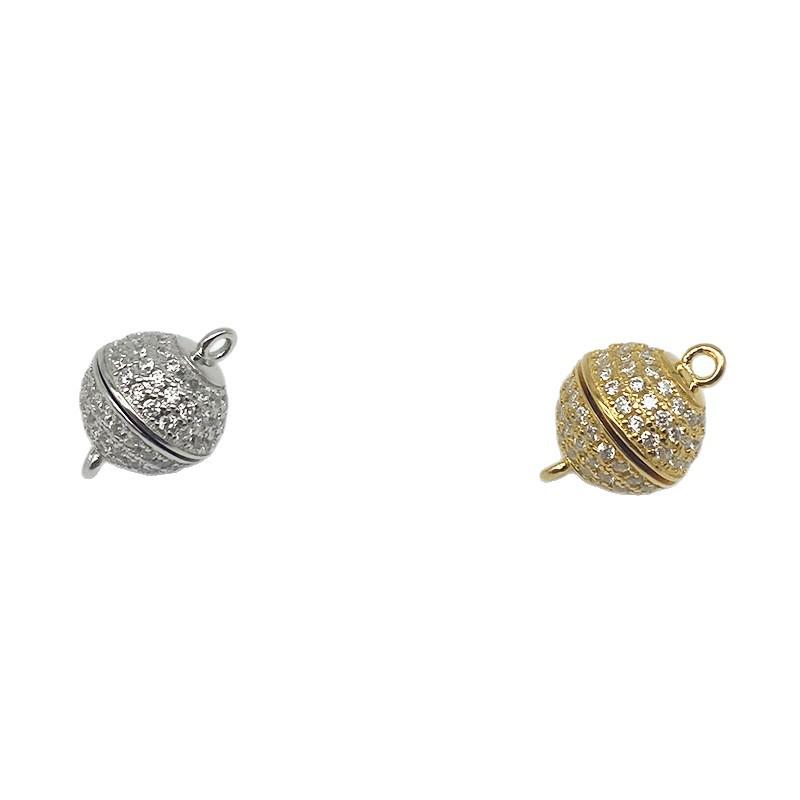 S925 Sterling Silver Magnetic Clasp for DIY Jewelry, Scarf, Necklace, Sweater, and Pearl Chains