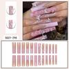European and American style wearing nail silver butterfly glitter wearing fake nails pink flower broken diamond nail art piece finished product