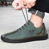Men's Casual Leather Shoes, Large Size Handmade Shoes, Fashion Lace-up Business Men