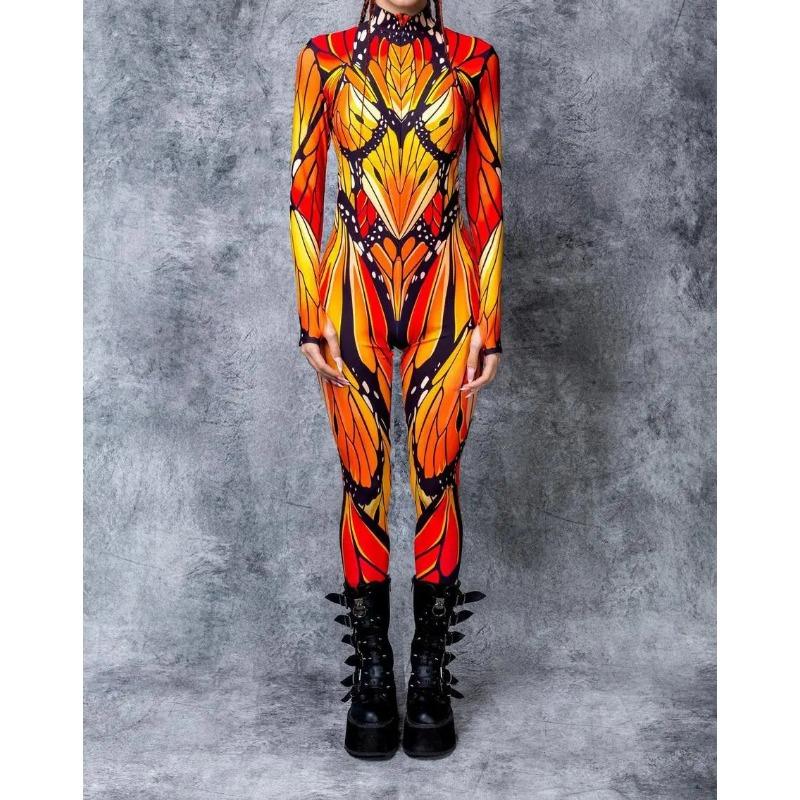 Unisex Cyber Punk 3D Digitaltryck Halloweenfest Rollspelsdräkt Kvinnor Män Cosplay Kostym Karnevals Jumpsuit