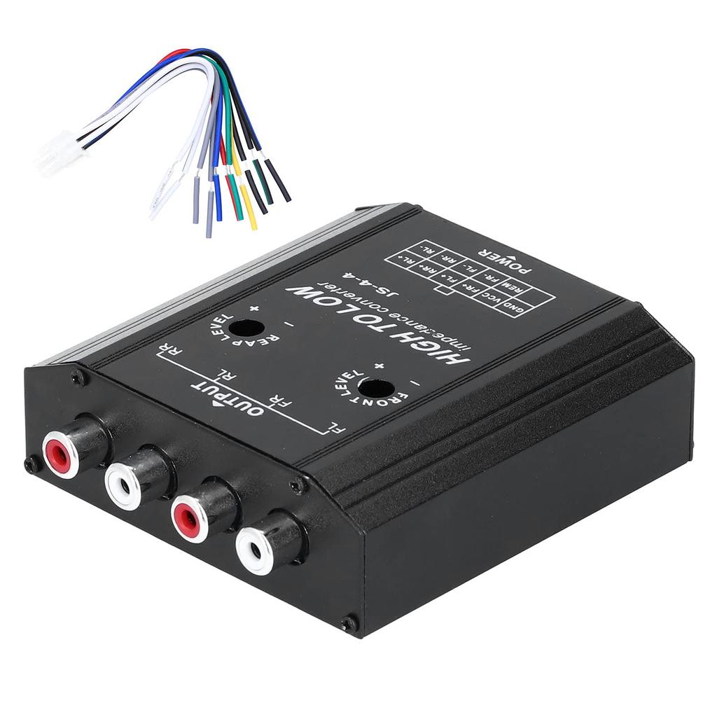 WLGOLD Audio Converter, 12V4 Channel Audio Impedance Converter High To Low Line Car Stereo Radio Speaker Frequency Filter