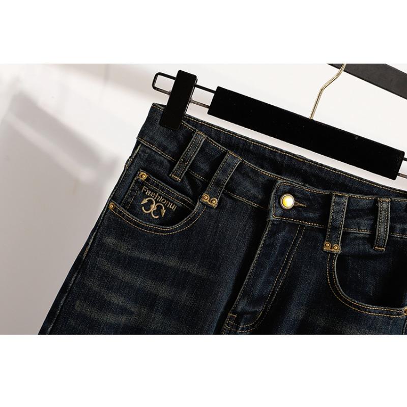 DIMANAF 2026 Plus Size Spring Summer Women Jeans Pants Denim Elastic Waist Oversize Fashion Pants